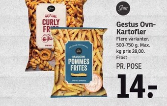 SPAR Gestus ovn-kartofler tilbud