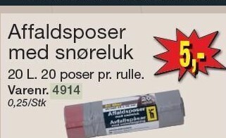 Harald Nyborg Affaldsposer med snøreluk tilbud