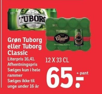 SPAR Grøn tuborg eller tuborg classic tilbud