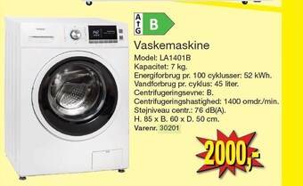 Harald Nyborg Wasco vaskemaskine tilbud