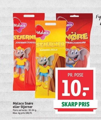 SPAR Malaco snøre eller stjerner tilbud