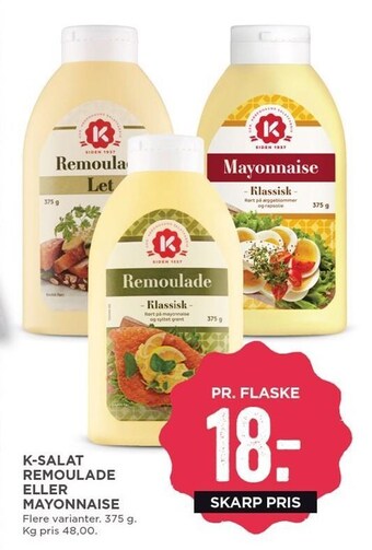 MENY K-salat remoulade el. mayonnaise tilbud