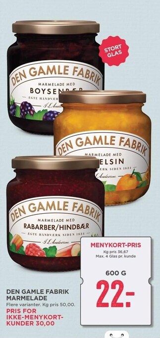MENY Den gamle fabrik marmelade tilbud