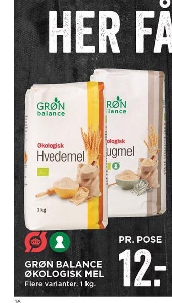 MENY Grøn balance økologisk mel tilbud