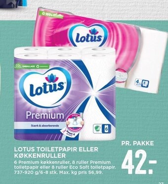 MENY Lotus toiletpapir el. køkkenruller tilbud