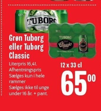 Min Købmand Grøn tuborg eller tuborg classic tilbud