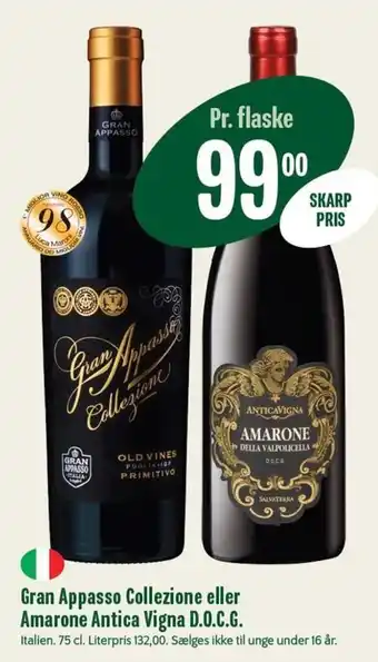 Min Købmand Gran Appasso Collezione Eller Amarone Antica Vigna D.O.C.G tilbud