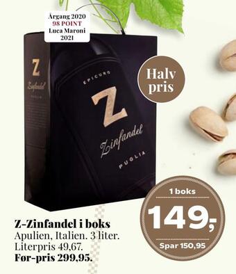 Dagli'Brugsen Z-zinfandel i boks tilbud