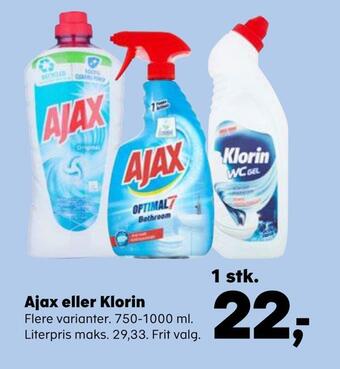 Kvickly Ajax eller klorin tilbud