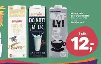 Kvickly Naturli' drik eller oatly barista tilbud