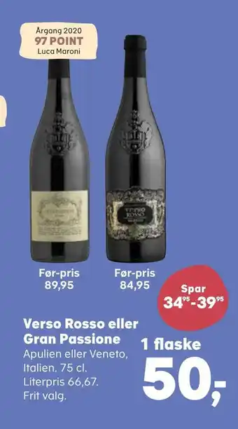 Kvickly Verso rosso eller gran passione tilbud
