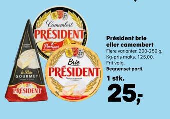 Kvickly Président brie eller camembert tilbud