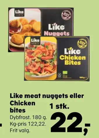 SuperBrugsen Like meat nuggets eller chicken bites tilbud