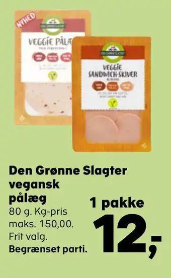 Kvickly Den grønne slagter vegansk pålæg tilbud