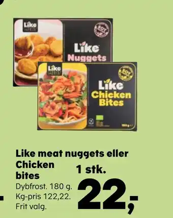 Kvickly Like meat nuggets eller chicken bites tilbud
