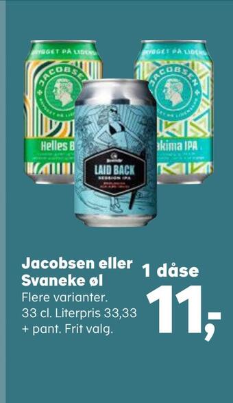 SuperBrugsen Jacobsen eller svaneke øl tilbud