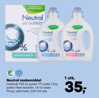 Kvickly Neutral vaskemiddel tilbud