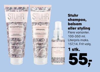 Kvickly Stuhr shampoo, balsam eller styling tilbud