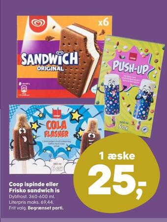 SuperBrugsen Coop ispinde eller frisko sandwich is tilbud