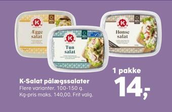SuperBrugsen K-salat pålægssalater tilbud