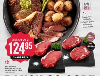 MENY Entrecote eller ribeye af dansk kødkvæg tilbud