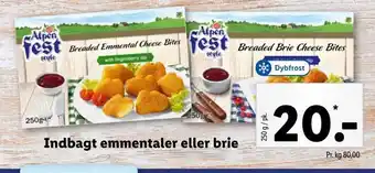 Lidl Indbagt emmentaler eller brie tilbud