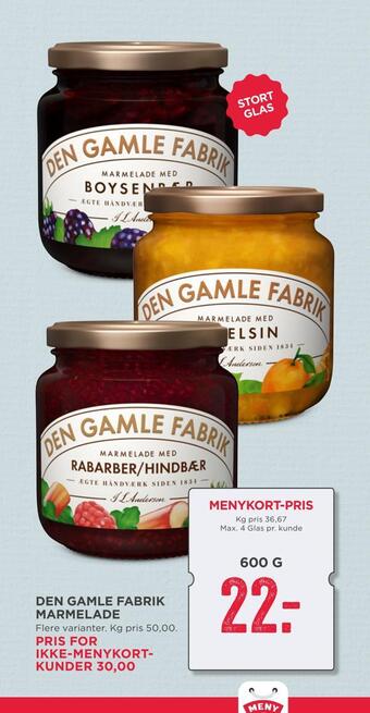 MENY Den gamle fabrik marmelade tilbud