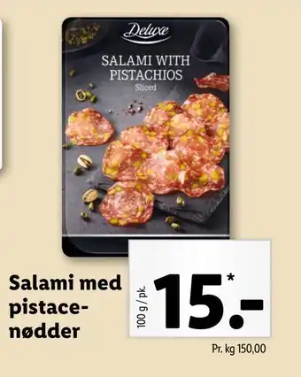 Lidl Salami med pistace nødder tilbud