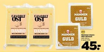 Netto Mammen skære- eller skiveost tilbud