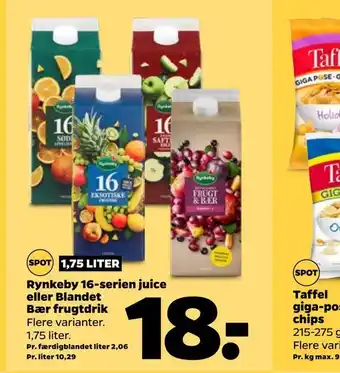 Rynkeby 16-serien juice eller blandet bær frugtdrik