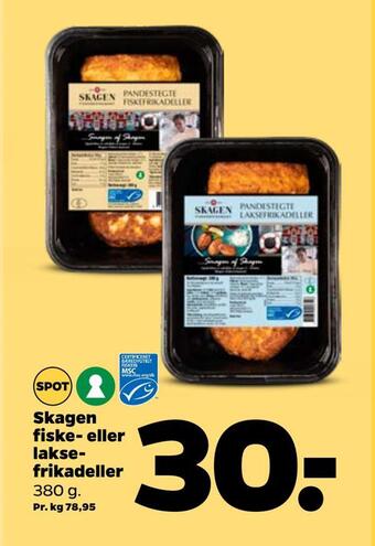 Netto Skagen fiske- eller lakse frikadeller tilbud