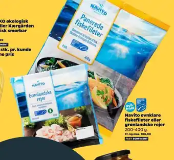 Netto Navito ovnklare fiskefileter eller grønlandske rejer tilbud