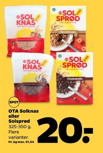 Netto Ota solknas eller solsprød tilbud