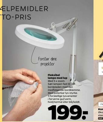 Netto Fleksibel lampe med lup tilbud