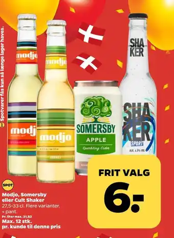 Netto Modjo, somersby eller cult shaker tilbud