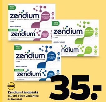 Netto Zendium tandpasta tilbud