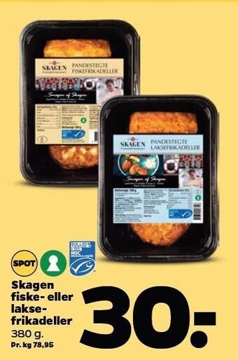 Netto Skagen fiske- eller laksefrikadeller tilbud