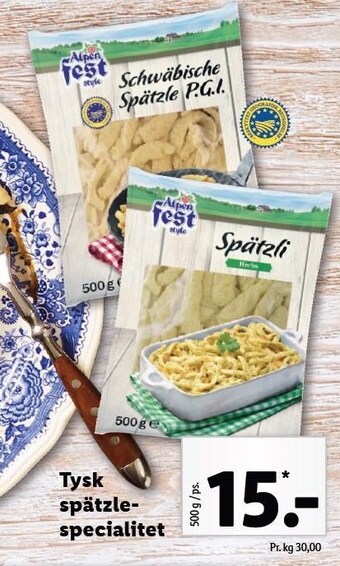 Lidl Tysk spätzle-specialitet tilbud