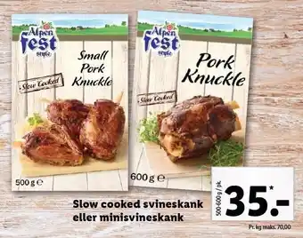 Lidl Alpen fest style slow cooked svineskank eller minisvineskank tilbud