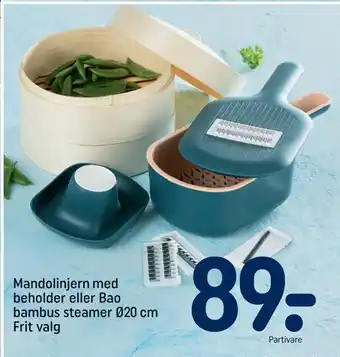 Mandolinjern med beholder eller bao bambus steamer ø20 cm