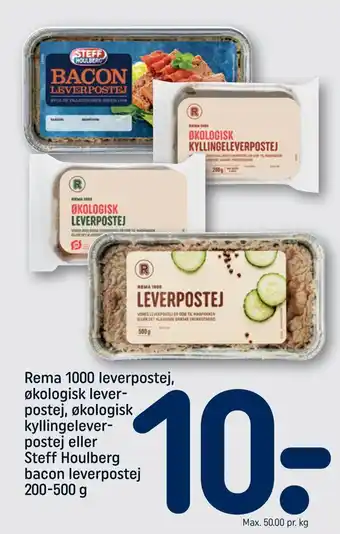 REMA 1000 Rema 1000 leverpostej, økologisk lever postej, økologisk kyllingeleverpostej eller steff houlberg bacon leverpostej tilbud