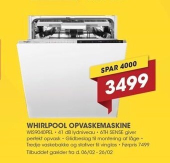 Punkt1 Whirlpool opvaskemaskine tilbud