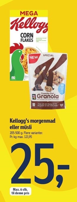 Føtex Kellogg´s morgenmad eller müsli tilbud