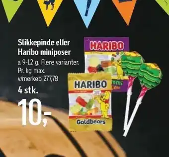 Føtex Slikkepinde el. haribo miniposer 4 stk. tilbud