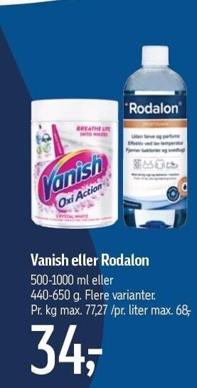 Føtex Vanish el. rodalon tilbud
