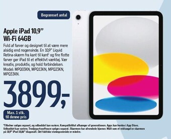 Føtex Apple ipad 10,9" wi-fi 64 gb tilbud