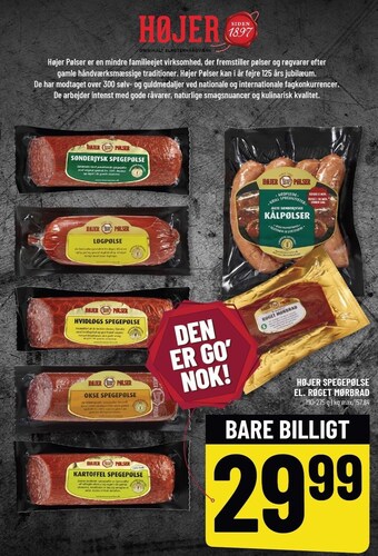 Løvbjerg Højer spegepølse el. røget mørbrad tilbud
