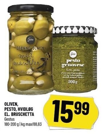 Løvbjerg Oliven, pesto, hvidløg el. bruschetta tilbud