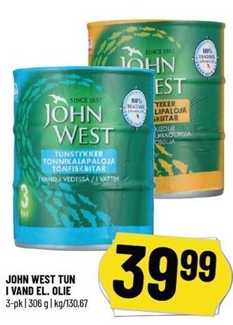 Løvbjerg John west tun i vand el. olie tilbud