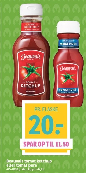 SPAR Beauvais Tomat Ketchup Eller Tomat Pure 475-1000 g tilbud